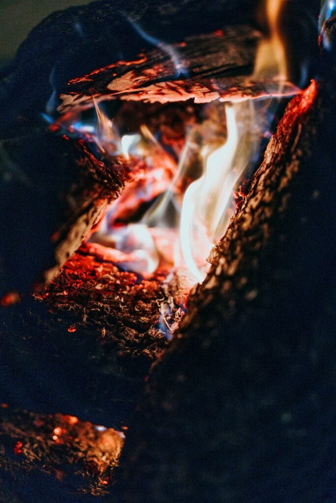 Gozney Arc vs Arc XL: Which Should You Buy? Burning wood in a fire pit for outdoor cooking